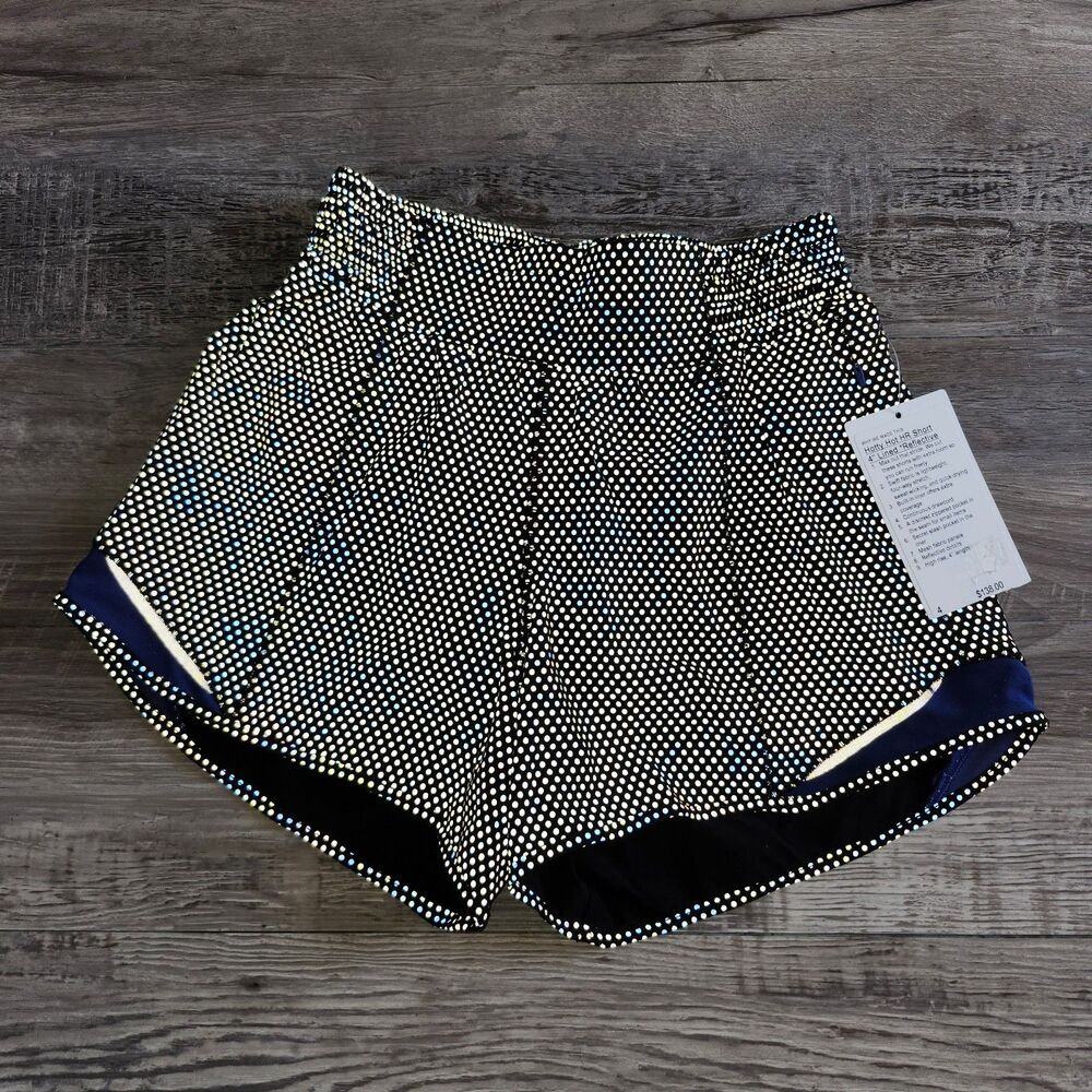 (4) BNWT Lululemon Limited Edition Hotty Hot High-Rise Reflective Lined Short 4"